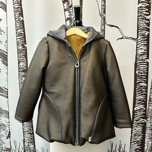 Oil & Water quilted metallic jacket with removable fur lining Girls 4/5 4T 5T